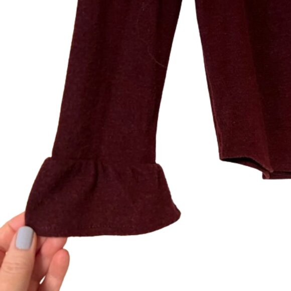 Elle Burgundy Fleece Top - Bell Cuffs - Medium - Picture 2 of 4